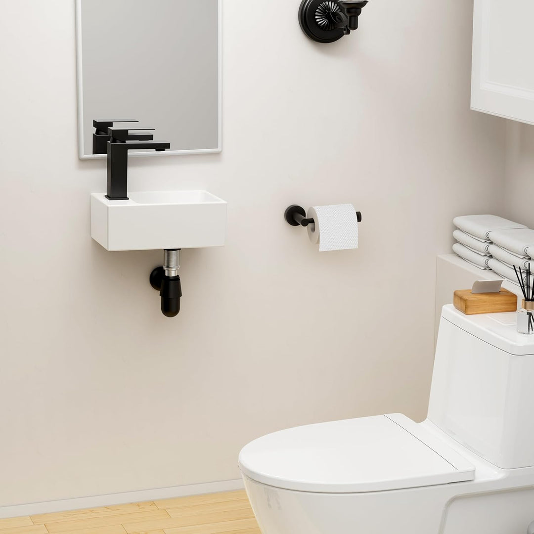 KES Waschbecken Handwaschbecken Rechteckig Waschschale Gäste WC Keramik Aufsatzwaschbecken Badezimme