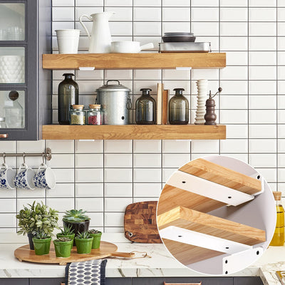 zhongko Regalhalterung 6Pcs Schwerlastwinkel für Holz Diele Regalträger Schwarz Schwerlast Metall L