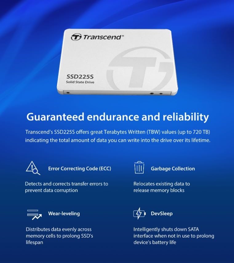 Transcend SSD225S 2.5" 1000 GB Serial ATA III 3D NAND, TS1TSSD225S