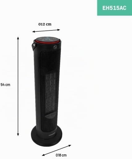VONROC Elektroheizung - Turmheizlüfter - 2000W - Keramik - ECO-Modus - Schwenkfunktion - LED-Display