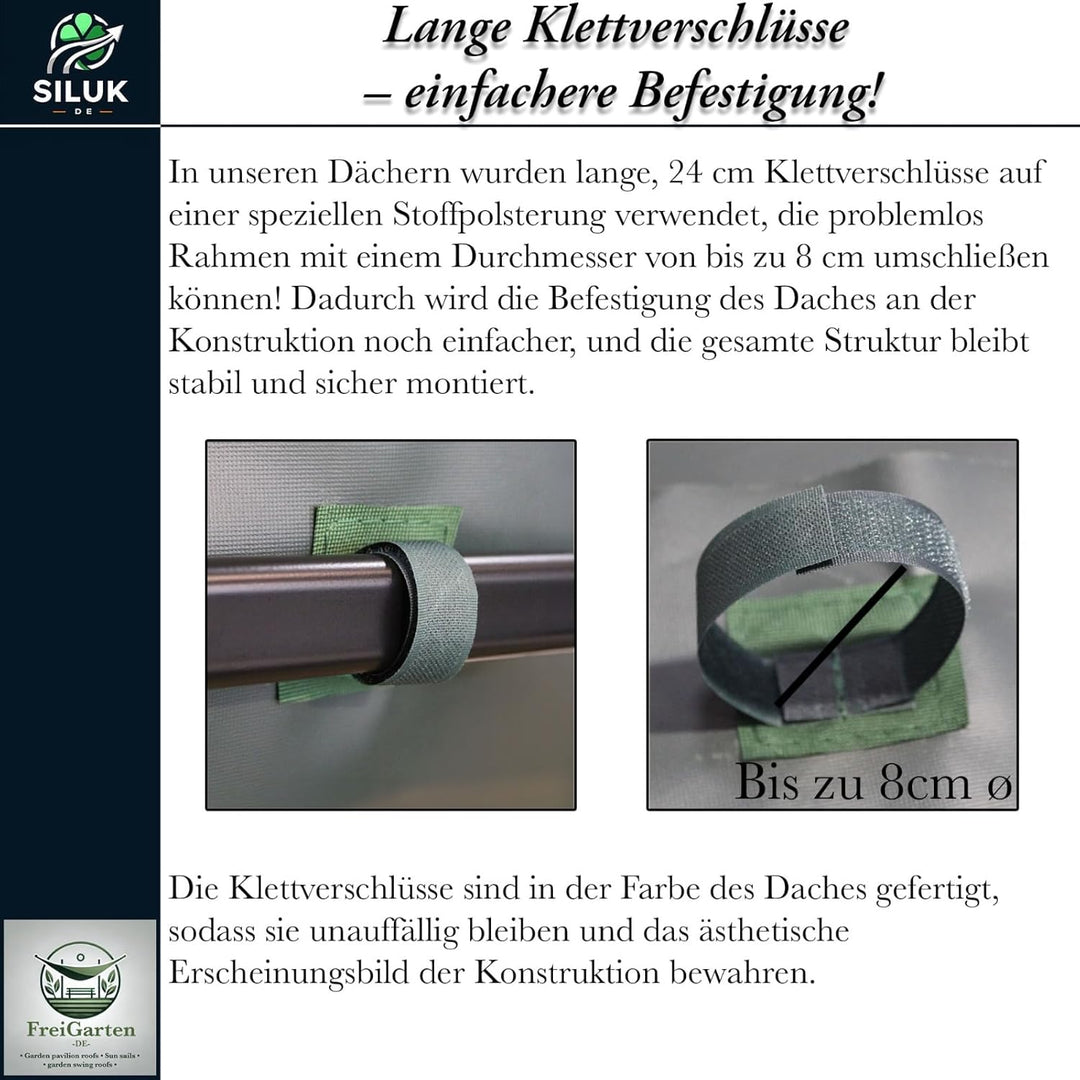 freigarten.de Ersatzdach für Pavillon 3x3 Meter Wasserdicht Material: Panama PCV Soft 370g/m² extra