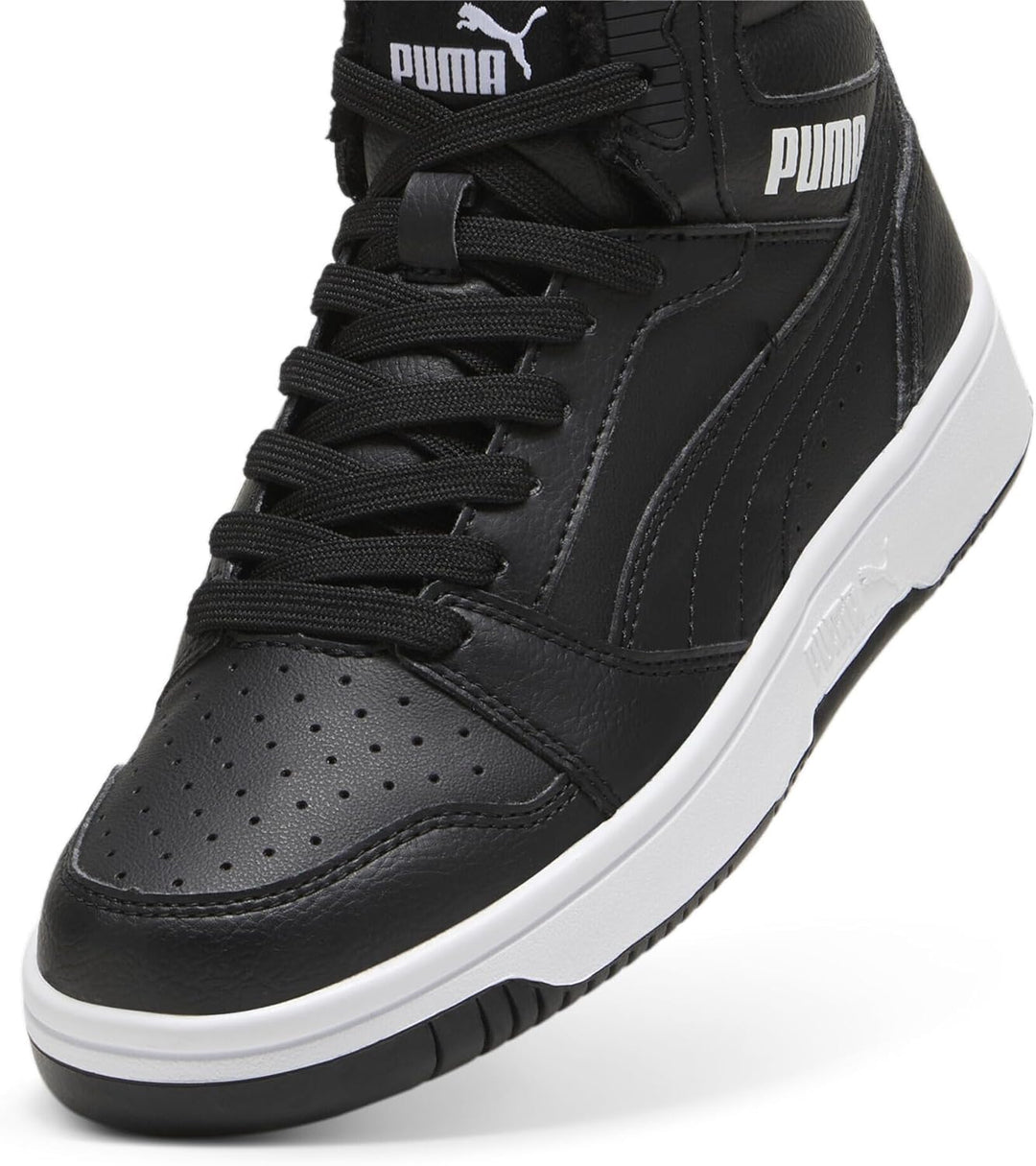 PUMA Unisex Kinder Rebound V6 Mid WTR Jr Sneaker, Shadow Gray Puma Black Puma White