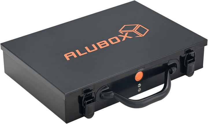 ALUBOX Sortimentsbox Kleinteilekoffer Stahlblech pulverbeschichtet mit 12 Einsatzkästen - 33,5 x 23