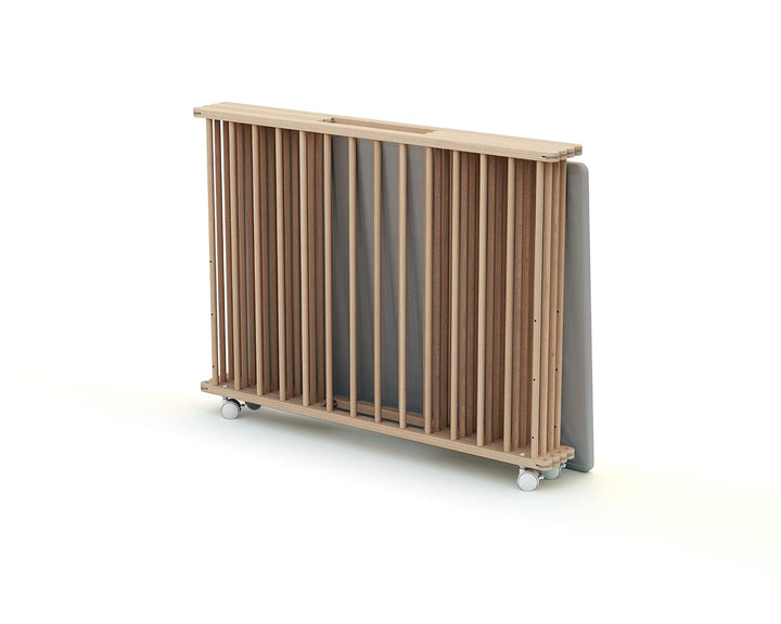 Webaby - Laufstall Baby Faltbar Holz mit Rollen und Matte 70x100 Buche Natur | Faltbarer Laufstall |