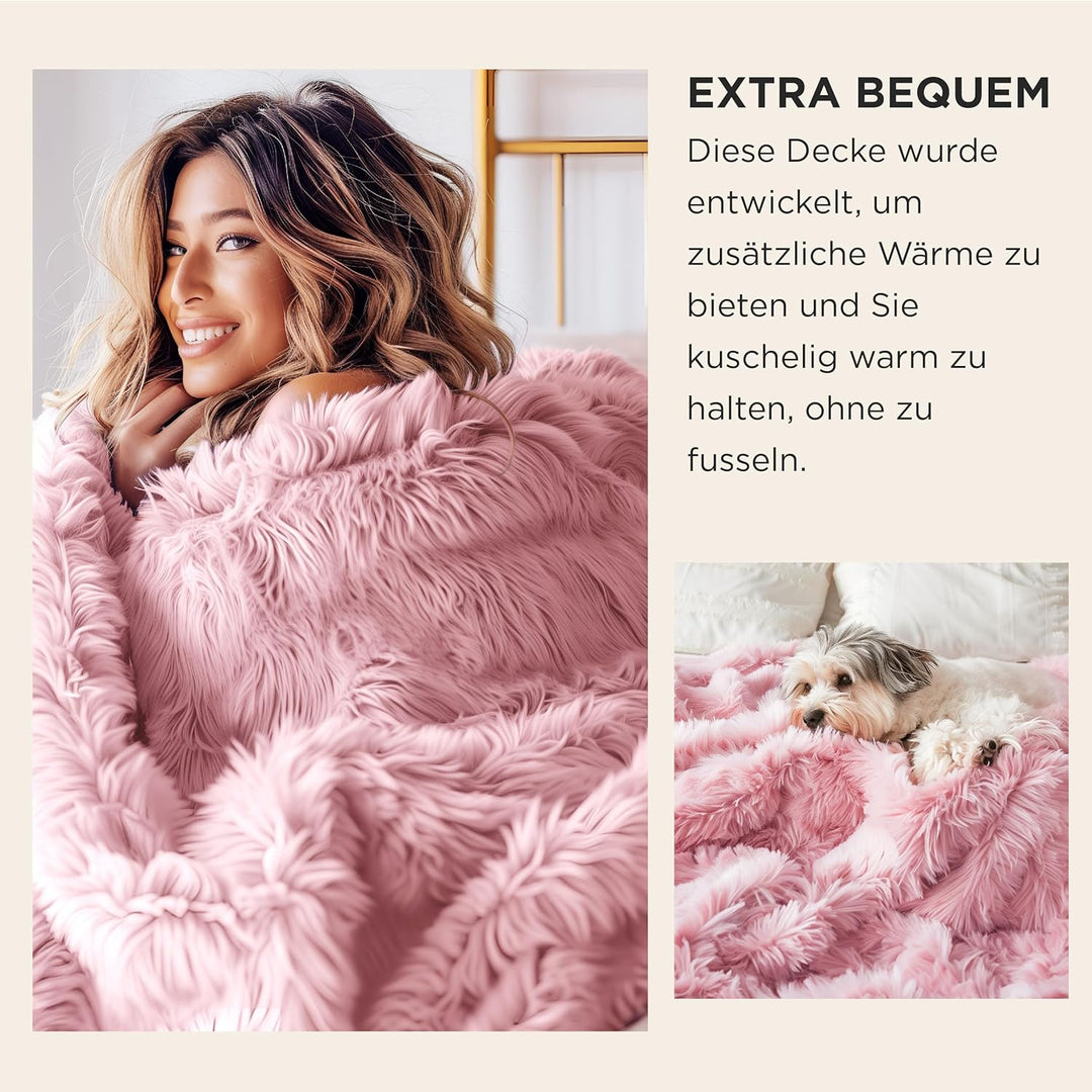 BEDSURE Kuscheldecke - Flauschig Decke, Warm Sherpa Sofadecke, Dicke Felldecke, Couchdecke, Flauschi
