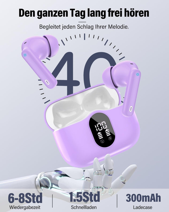 Btootos Bluetooth Kopfhörer, Kopfhörer Kabellos Bluetooth 5.4 mit App Sport In Ear Kopfhörer, Wirele