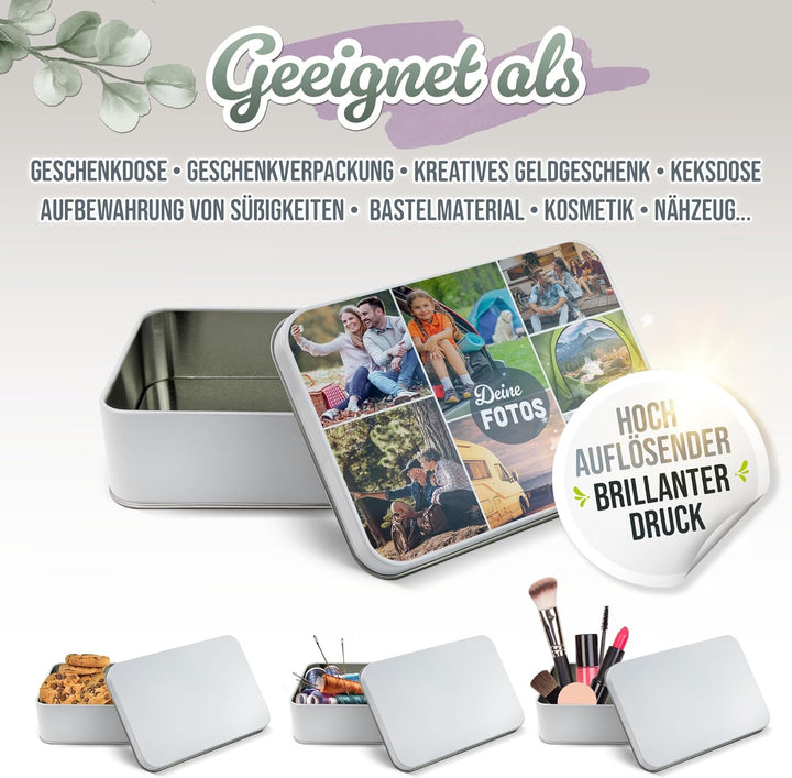 Print Royal PR Geschenkdose zum selbst gestalten mit Collage für 7 Fotos - Blechdose bedrucken, Pers