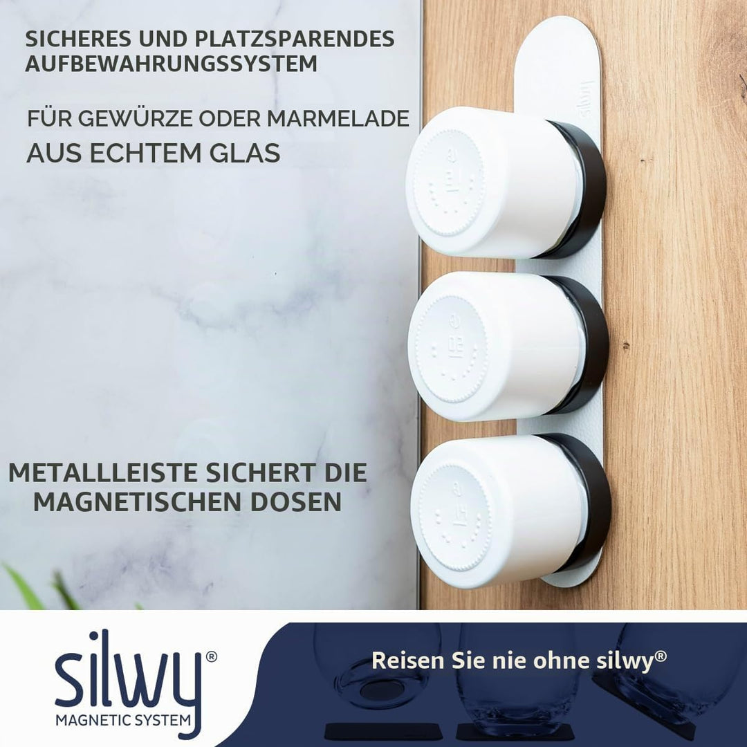 silwy® Feinkost-Magnetgläser 3er-Set (ALL WHITE 125ml)