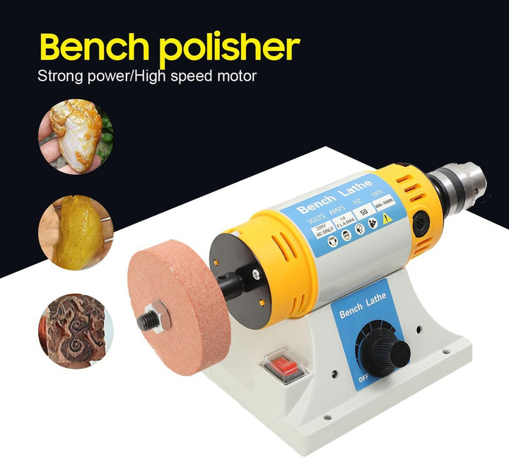 Steinpoliermaschine Tischpolierer, Edelstein-Polierschleifmaschine 220V 320W, Elektrisch Steinschlei