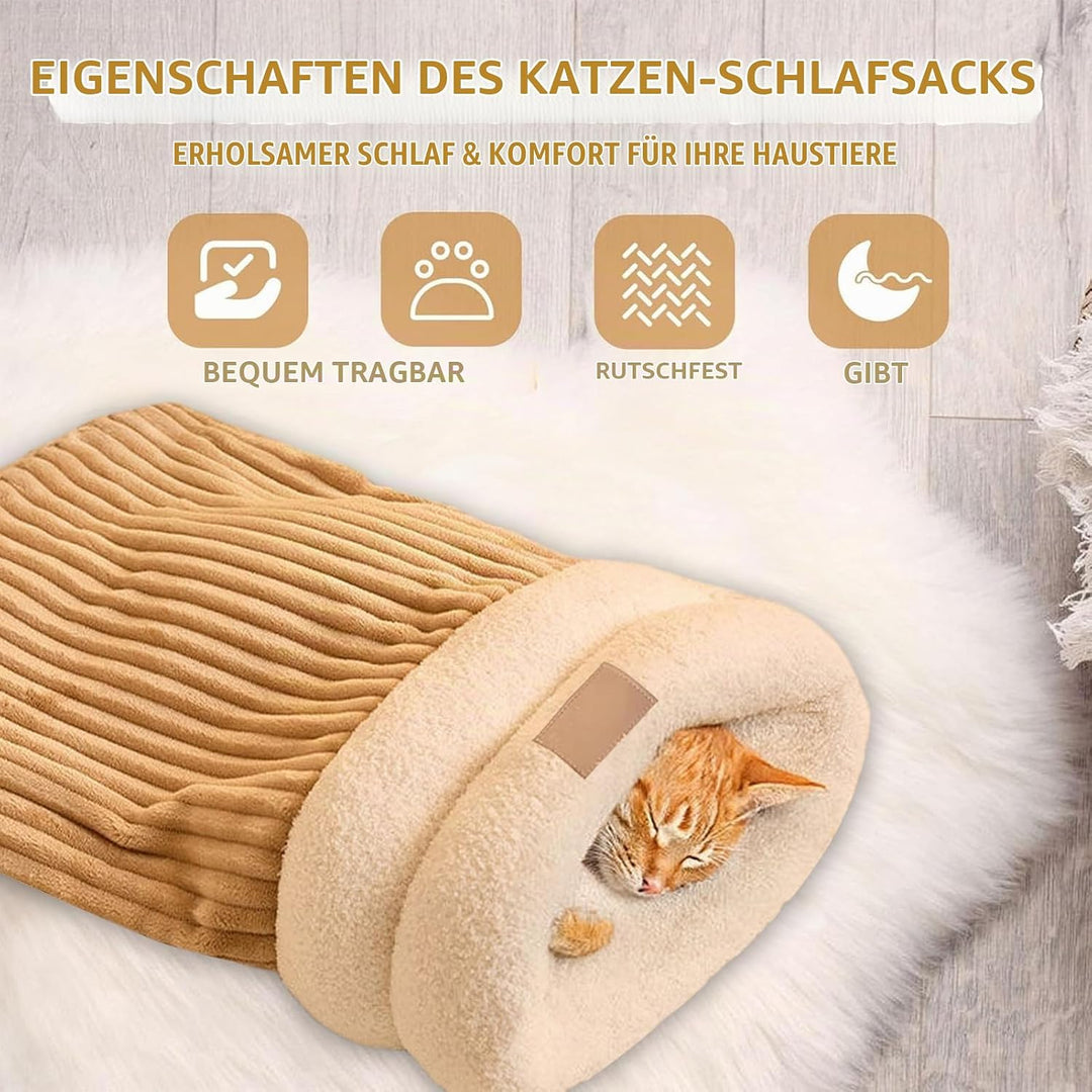 Katzenschlafsack,katzenschlafsack flauschig,Bequemes Katzen Schlafsack,Cat Winter Sleeping Bag,Schla