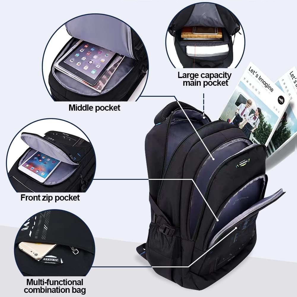 Schulranzen mit Rollen Jungen Grand Rucksack Trolley Kinder Schultasche mit Rollen Teens Trolley Sch