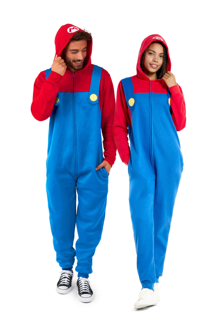 OppoSuits Erwachsene Unisex Super Mario brothers Onesie - Nintendo One-piece - Loose Fit - Inklusive