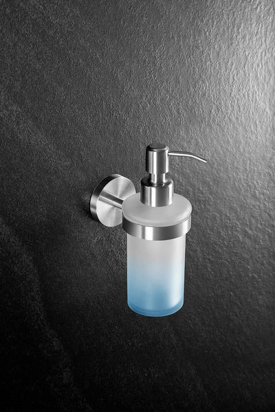 Ambrosya - Seifenspender mit Wandbefestigung - Glas Seife Spender Halter Seifenhalter Seifenschale B