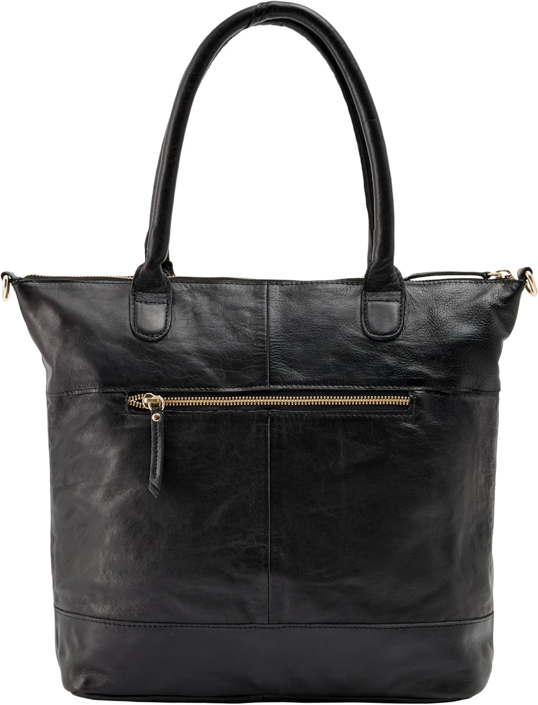 Gusti Shopper Leder - Mia Handtasche Damen Arbeitstasche Schwarz, Schwarz