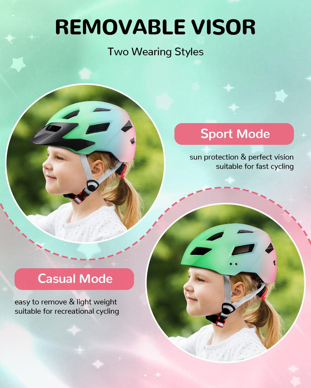 FUNWICT Kinder Fahrradhelm für Mädchen Jungen, Verstellbarer Kinderhelm Radhelm Skaterhelm Sporthelm