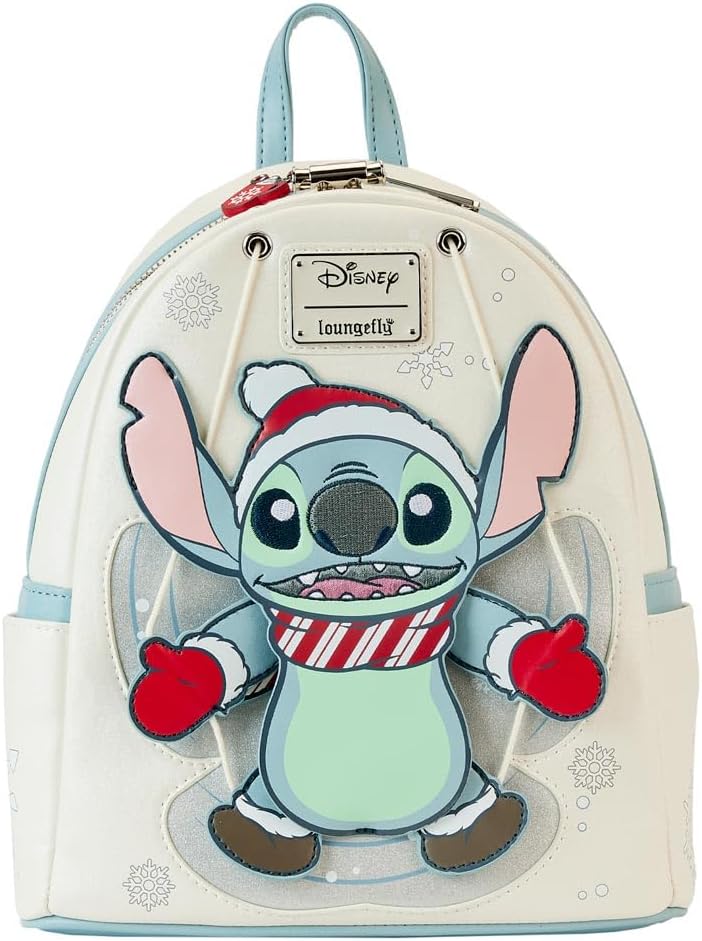 Disney Stitch Holiday Snow Angel Glitter Mini Rucksack, Weiss/opulenter Garten, Einheitsgrösse, Mini