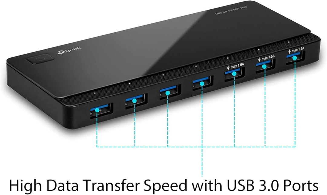 TP-Link UH700 7-Port USB 3.0 HUB inklusive Netzadapter und USB 3.0 Kabel, bis zu 5 Gbit/s, Hot Swapp