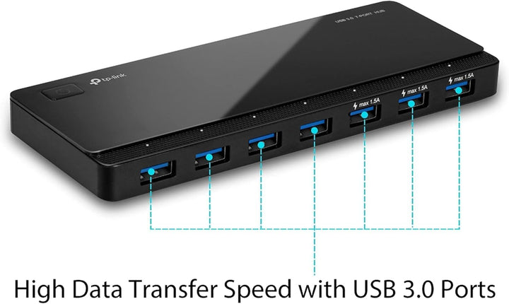 TP-Link UH700 7-Port USB 3.0 HUB inklusive Netzadapter und USB 3.0 Kabel, bis zu 5 Gbit/s, Hot Swapp