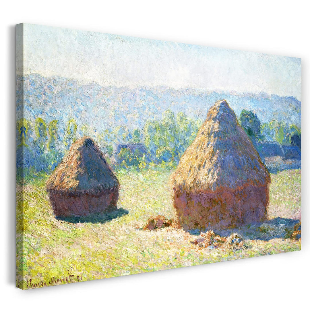 Printed Paintings Leinwand (80x60cm): Claude Monet - Heuschober Sommerende 80x60 cm, 80x60 cm