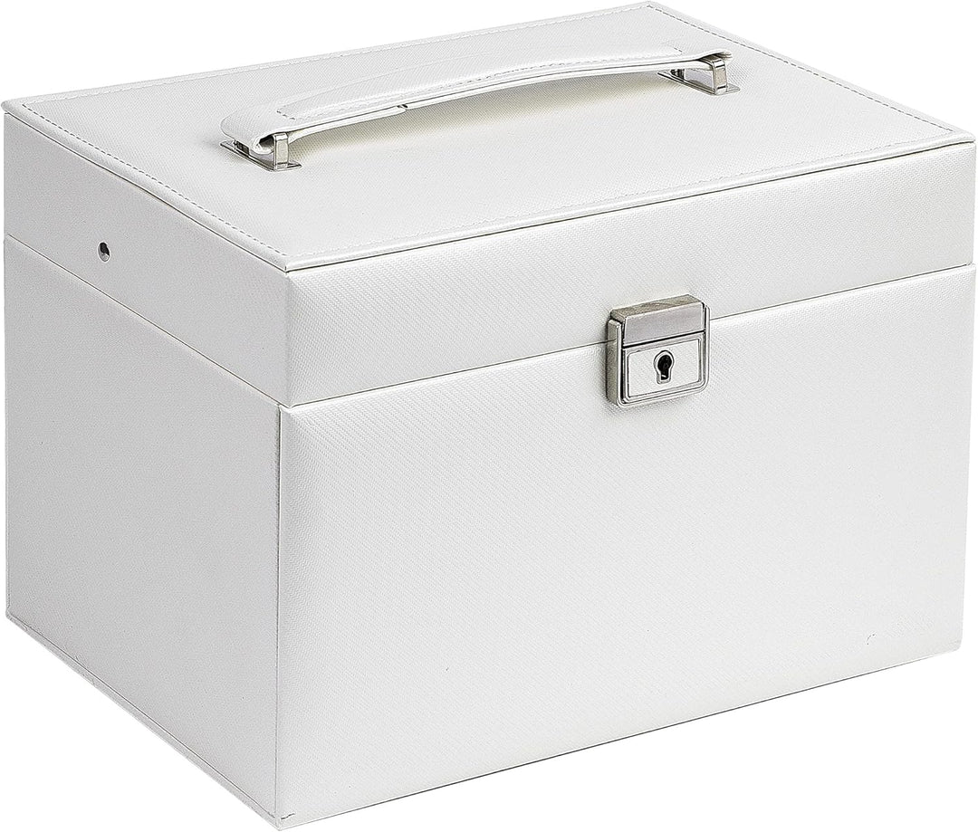 AdelDream Damenschachtel PU-Leder Medium Juwelierlocker mit Schloss Geeignet für Heimfahrt um Ringe