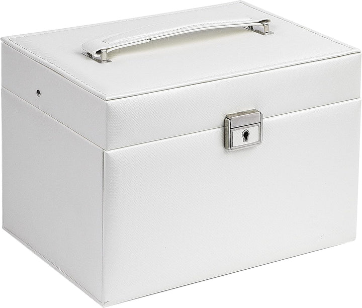 AdelDream Damenschachtel PU-Leder Medium Juwelierlocker mit Schloss Geeignet für Heimfahrt um Ringe