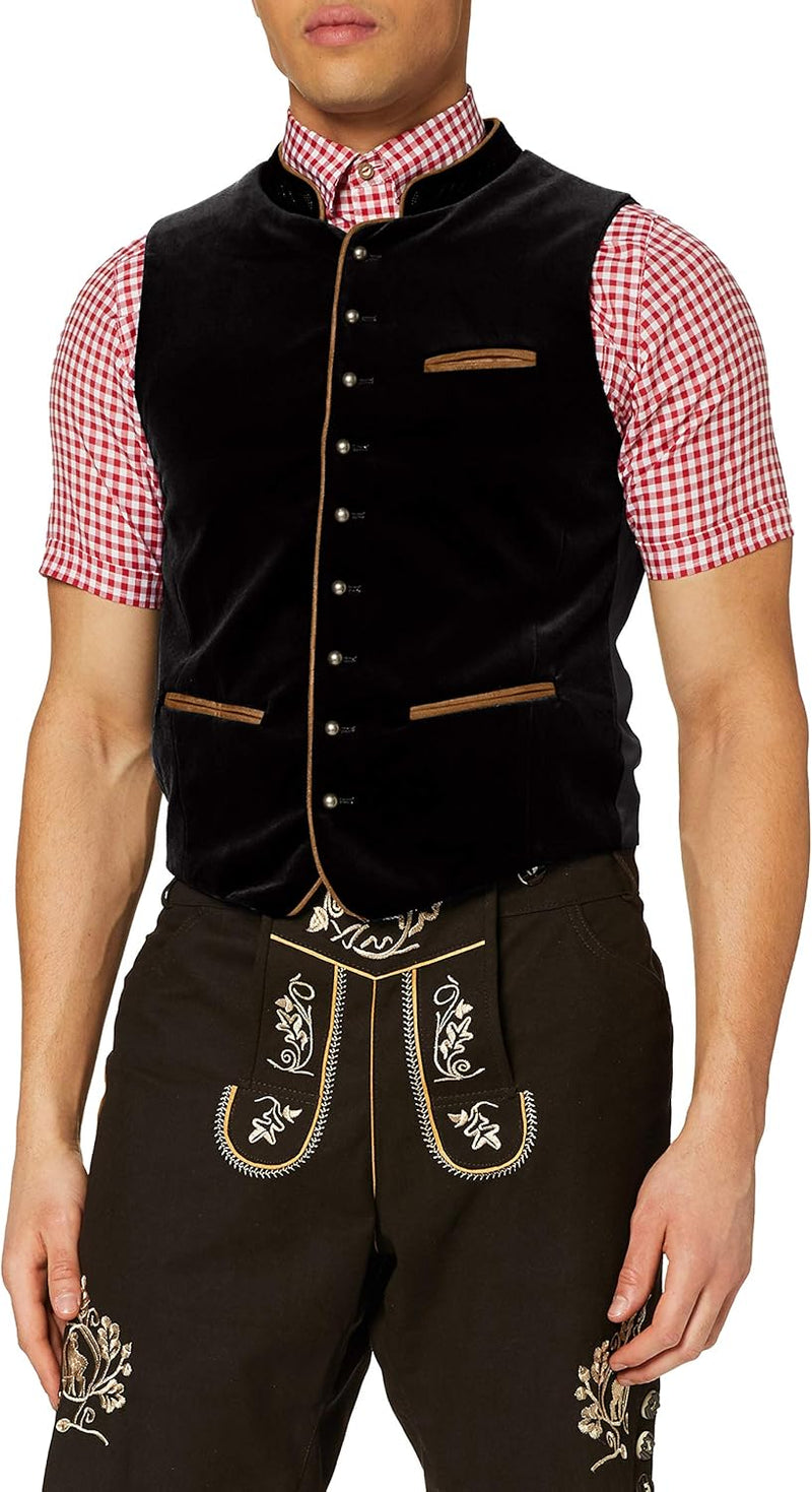 Stockerpoint Ricardo Herren Trachtenweste, Schwarz