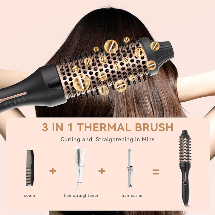 38mm Wärmebürste Thermal Brush, Thermobürste Rundbürste 120-200℃, Heat Brush Double Spannung Erhöhen