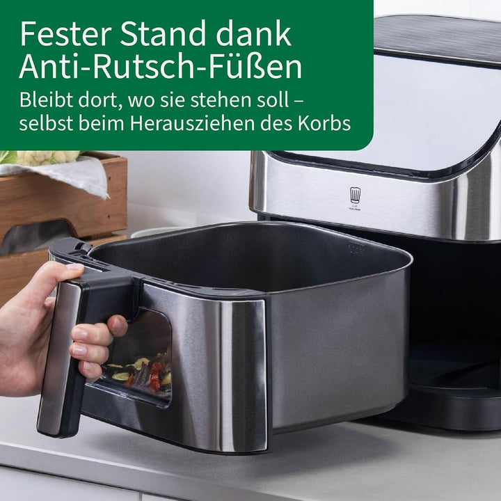 Chefkoch trifft Fackelmann Heissluftfritteuse – 6L Fassungsvermögen, 10 Automatikprogramme, Touchscr