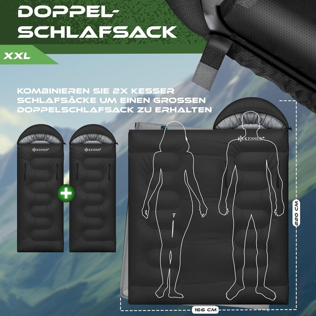 KESSER® Schlafsack Outdoor | Deckenschlafsack 3-4 Jahreszeiten | Camping-Sleeping-Bag für Erwachsene