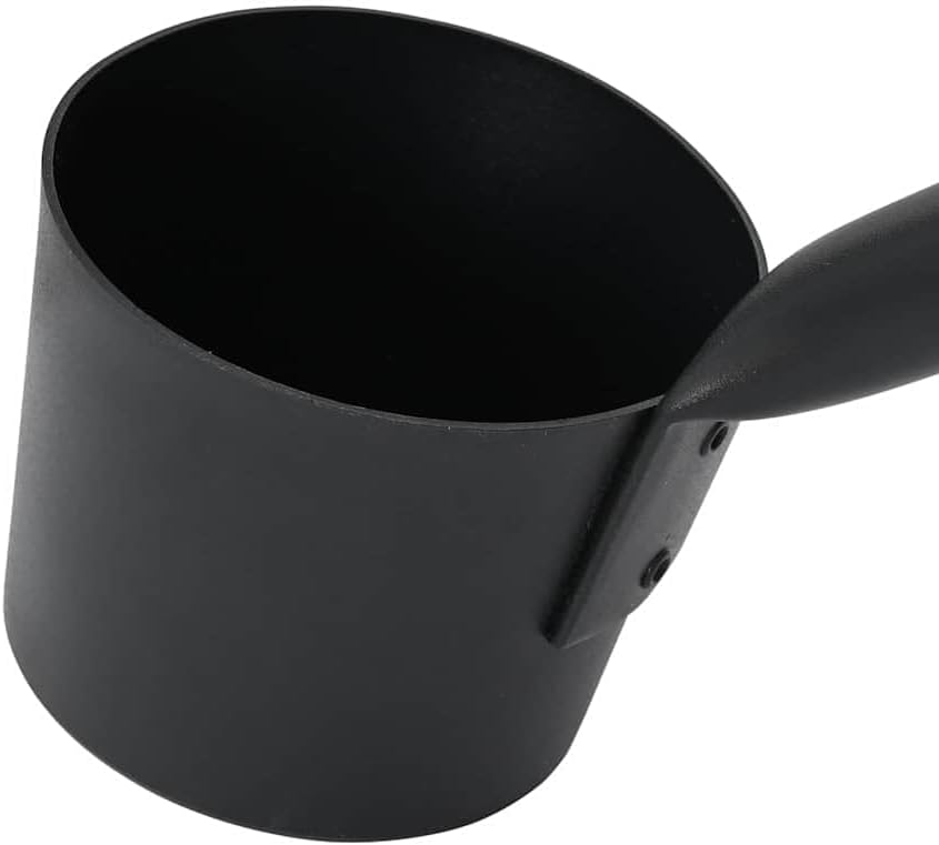 Sauna Zubehör Set 2-teilig Schwarz aus Aluminium und Kiefernholz mit 7L Eimer und Schöpflöffel für I