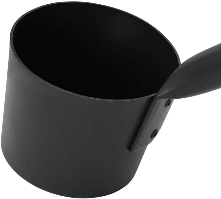 Sauna Zubehör Set 2-teilig Schwarz aus Aluminium und Kiefernholz mit 7L Eimer und Schöpflöffel für I