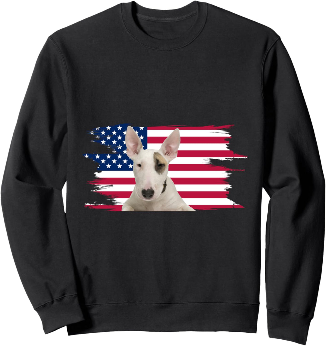 American Flag Dog Bull Terrier Sweatshirt