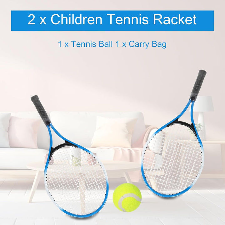 Mutuer Tennisschläger-Set für Kinder, 2 Tennisschläger mit 1 weichen Tennisball und 1 Tragetasche Te