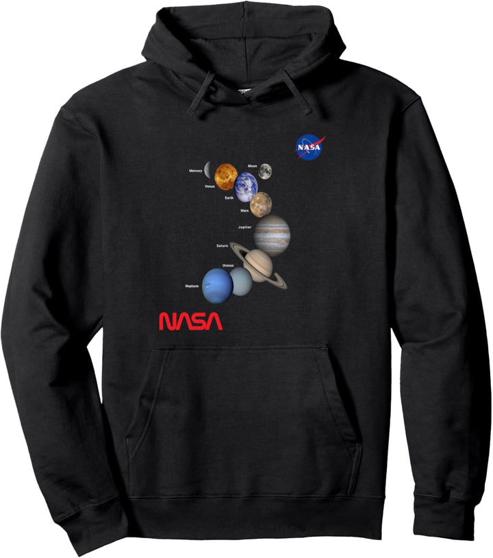 NASA Sonnensystem Planeten Worm Insignia Logo Pullover Hoodie