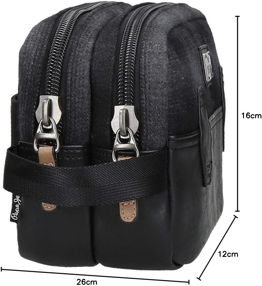 Pepe Jeans Scotch Anpassungsfähiger Vanity Case mit zwei Fächern Schwarz 26x16x12 cms Polyester und