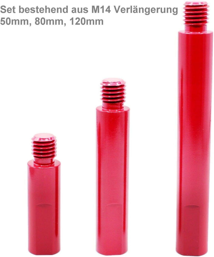 M14 Verlängerung SET 50mm, 80mm, 120mm für Winkelschleifer Poliermaschine Diamantbohrer Schleiftelle