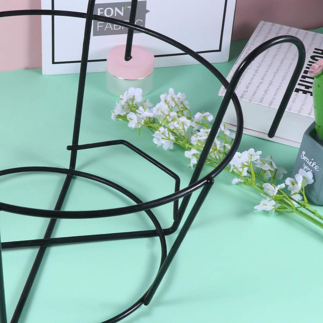 Housoutil Blumentopfhalter Blumentopf Halterung zum Aufhängen Eisen Kunst Körbe 2 Stück Schwarz Pfla