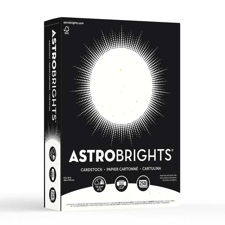 Astrobrights Karton, 21,6 x 27,9 cm, 29,5 kg, Stardust White, 250 Blatt Weiss 65lb Colored Cardstock