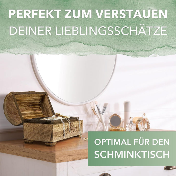 3 er Set Schatztruhen Baum des Lebens, massive Holz-Schatullen max. 28 x 20 x 19 cm Braun Box Baum d