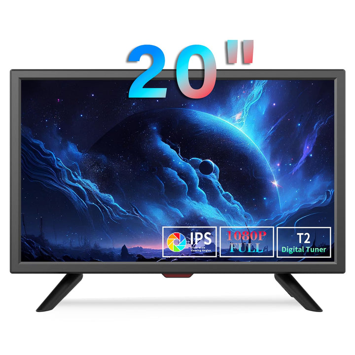 KCR 20 Zoll Freeview LED-Fernseher, integrierter digitaler DVB-T2 TV-Tuner, AV-Eingang, HDMI/VGA-Ein