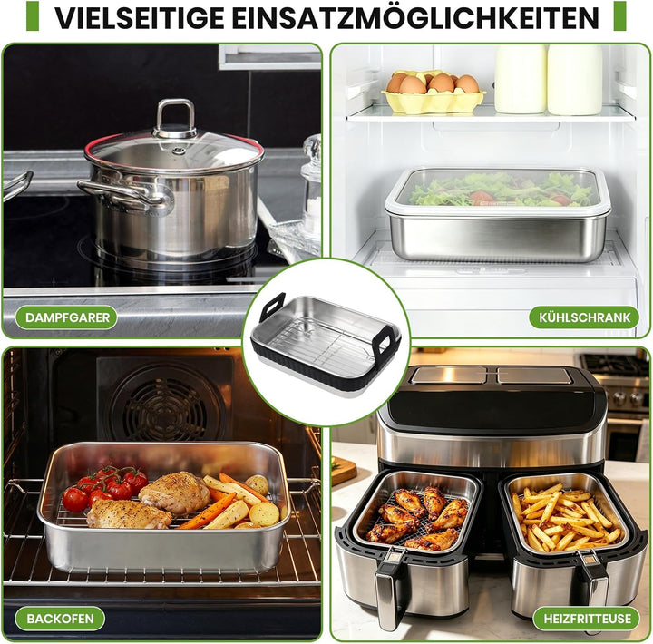 Airfryer Zubehör Set für Ninja AF400EU/AF451EU/AF500EU/DZ400EU, 10-tlg Heissluftfritteuse Zubehör Se