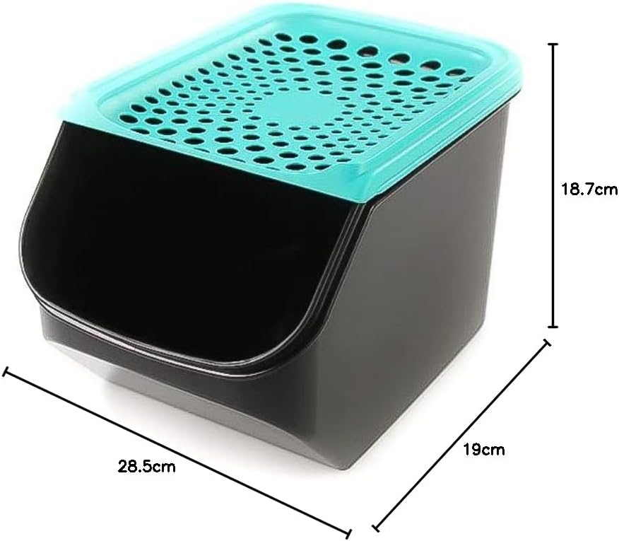 Tupperware Zwiebel-Lager 5,5 L schwarz türkis Zwiebellager A168 Zwiebelmeister 38108