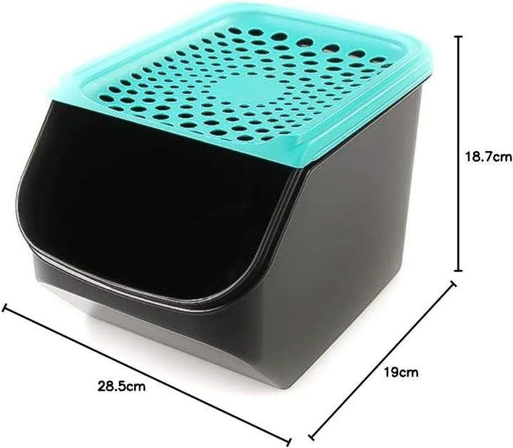 Tupperware Zwiebel-Lager 5,5 L schwarz türkis Zwiebellager A168 Zwiebelmeister 38108