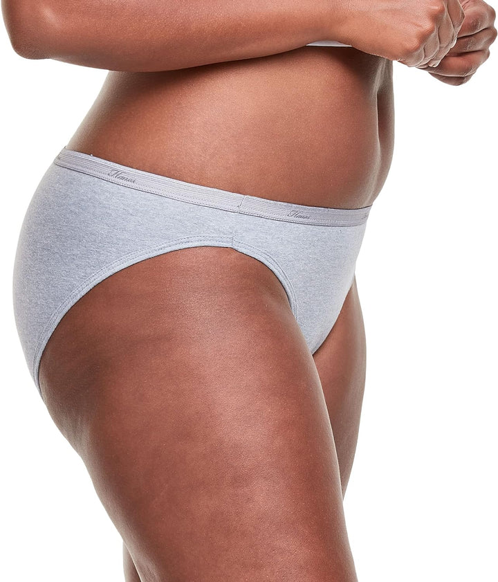 Hanes Women's 6-Pack No Ride Up Cotton Bikini Panty, Assorted, 5