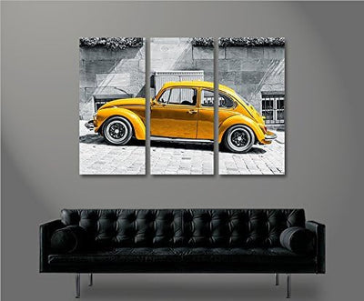 islandburner Bild Bilder auf Leinwand Käfer Kult Auto Beetle 3p XXL Poster Leinwandbild Wandbild Dek