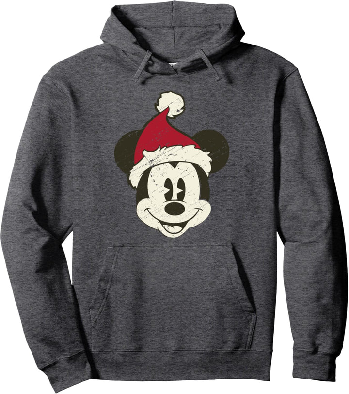 Disney Mickey Mouse Santa Face Pullover Hoodie