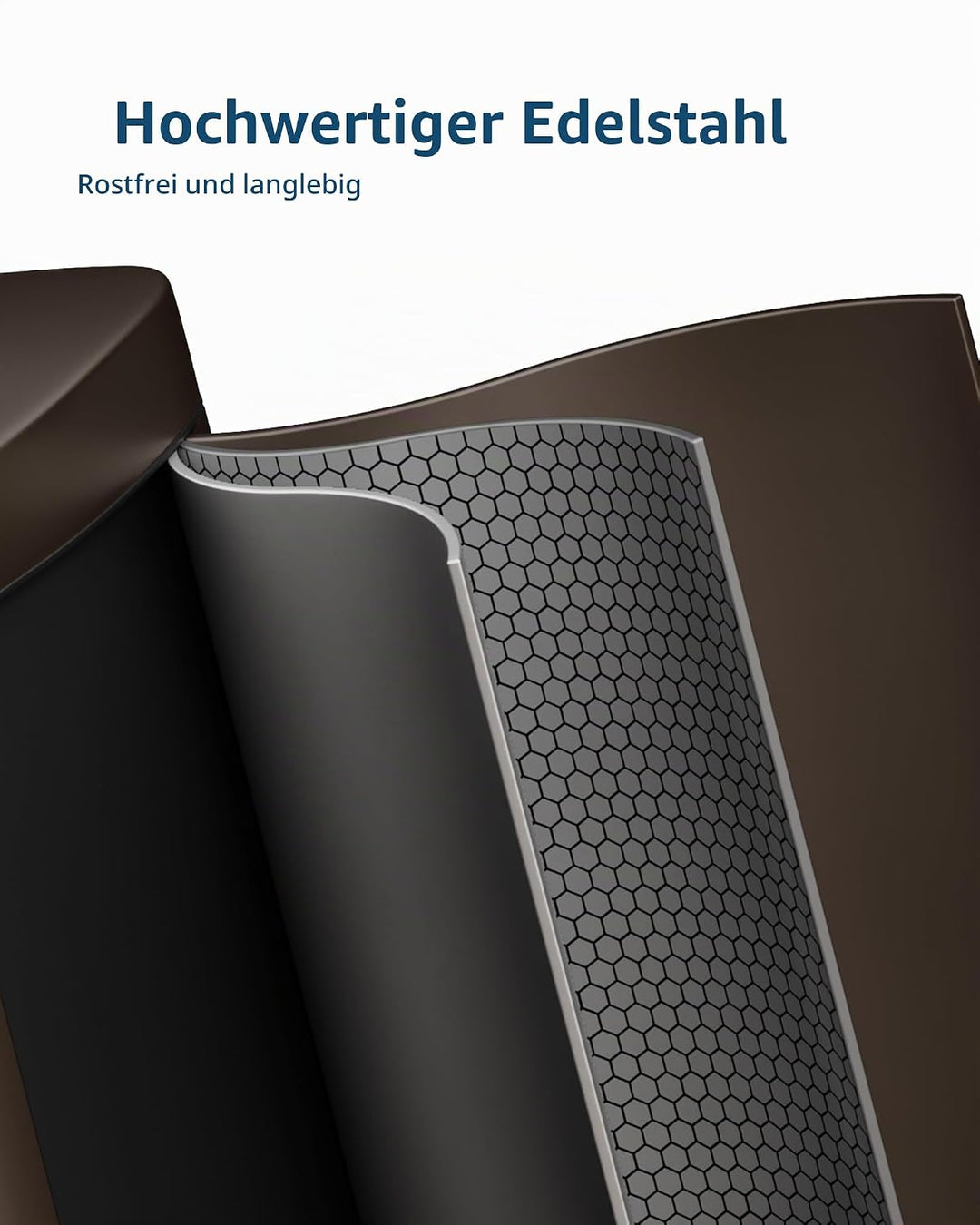 GarveeHome 50 Liter- und 10 Liter-Metallmülleimer-Set, rostfreier Küchen Mülleimer mit Deckel, pedal
