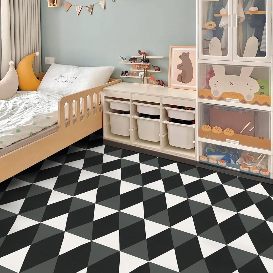 NUFLR PVC Bodenbelag Selbstklebend, Vinylboden Selbstklebend, Wasserfest Rutschfest Selbstklebende B