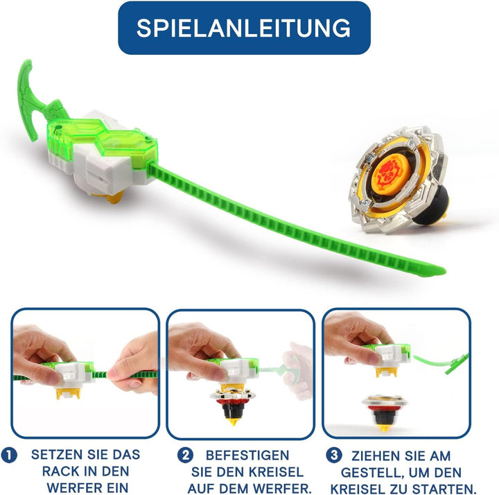 INFINITY NADO Kreisel Serie Split, Metallische Battle Tops Kreisel mit Launcher, Kinderspielzeug Jun
