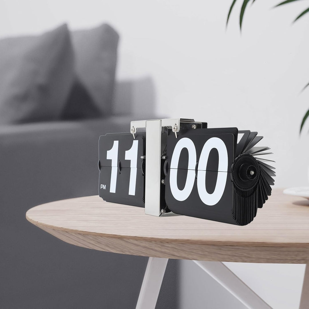 Flip Uhr Retro Minimalistisches Tischuhr Batteriebetrieben Klappuhr grosse Zahlen Kreative Flip Cloc